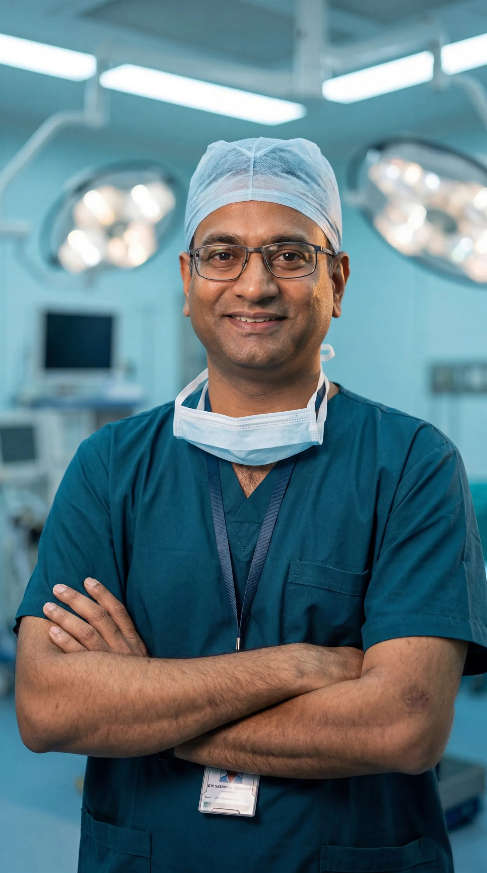 Dr. Sujeeth Kumar Bashetty in surgical scrubs